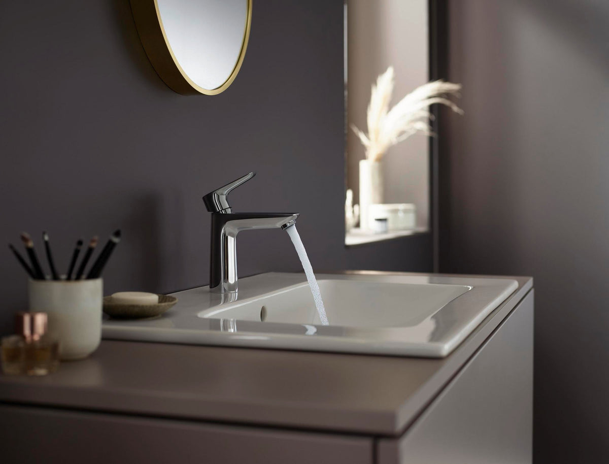 HANSGROHE Talis E Einhebel-Waschtischmischer 110 mit Ablaufgarnitur, chrom – ComfortZone, 5 l/min