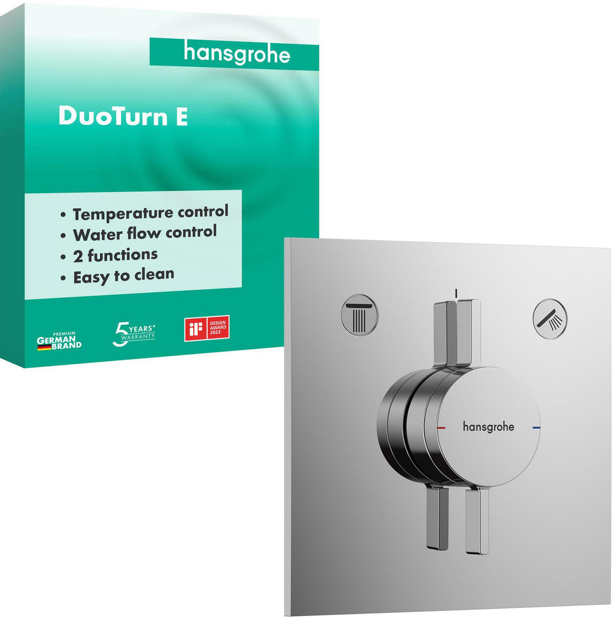 HANSGROHE DuoTurn E Unterputz-Mischer 2 Verbraucher Chrom – Thermostat & Umsteller