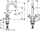 Hansgrohe Logis M32 ComfortZone 220 Zweigriff-Küchenmischer mit einstellbarem Schwenkbereich, chrom