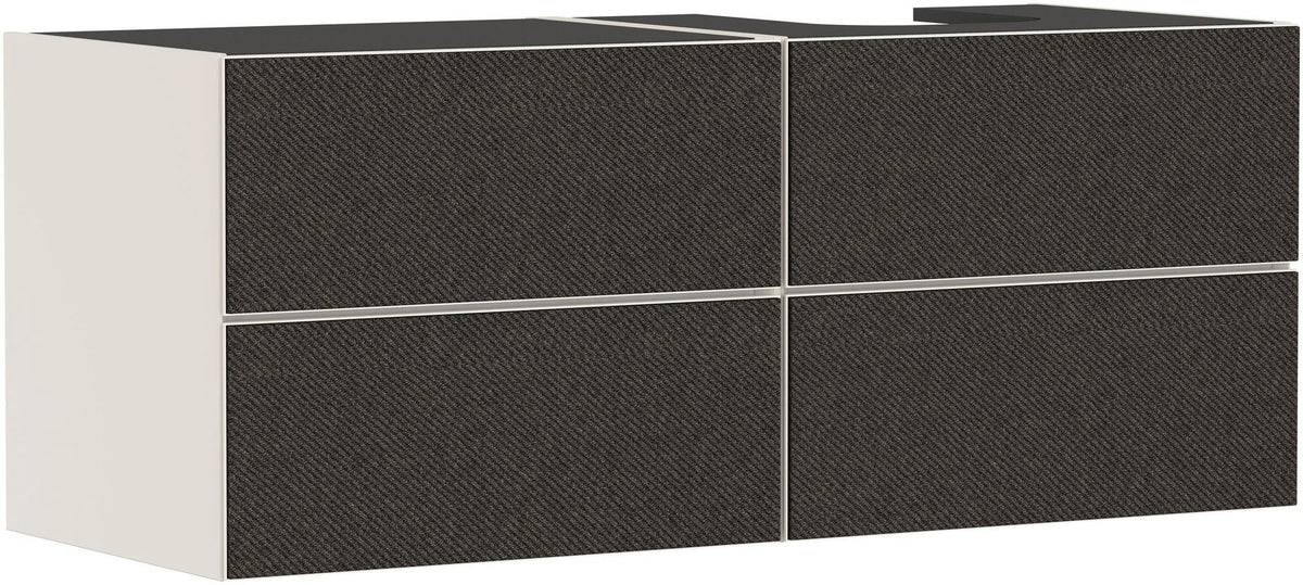 HANSGROHE Xevolos E Waschtischunterschrank 1370 mm mattweiß Eiche dunkel grifflos