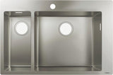 HANSGROHE Einbauspüle S71 Edelstahl 180 x 450 mm – 2 Becken, flächenbündig