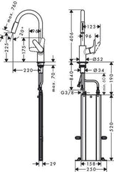 HANSGROHE Focus M41 ComfortZone 240 Einhebel-Küchenmischer mit sBox Schlauchbox und Eco-Funktion, Chrom