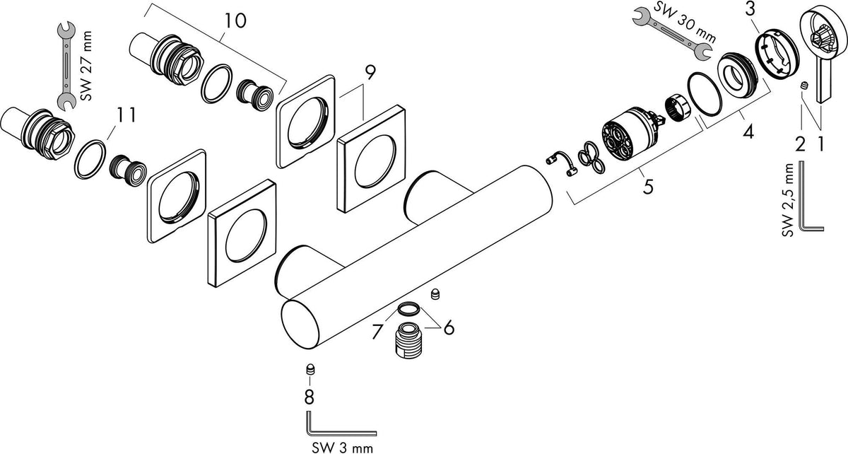 HANSGROHE Tecturis E Einhebel-Brausemischer Aufputz chrom – Temperaturbegrenzung, DN15