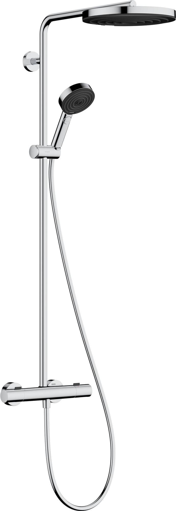 HANSGROHE Showerpipe Pulsify S Puro 1jet mit EcoSmart-Thermostat, chrom – 260 mm Kopfbrause