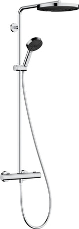 HANSGROHE Showerpipe Pulsify S Puro 1jet mit EcoSmart-Thermostat, chrom – 260 mm Kopfbrause