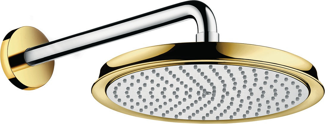HANSGROHE Kopfbrause RAINDANCE CLASSIC AIR 1jet 240 mm mit Brausearm 390 mm chrom/gold