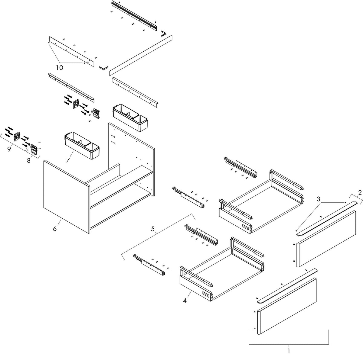 HANSGROHE Xelu Q Waschtischunterschrank 980 mm weiß hochglanz mit SoftClose und Inneneinteilung