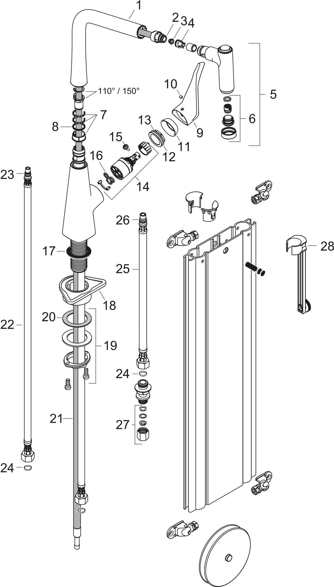 HANSGROHE Metris M71 Einhebel-Küchenmischer 320 mit sBox und Ausziehbrause, Chrom
