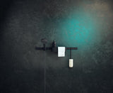 HANSGROHE WallStoris Ablagekorb tief, 250 x 71 mm, mattschwarz – Duschkorb mit Wasserablauf
