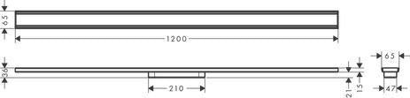 HANSGROHE RainDrain Original Duschrinne Fertigset 1200 mm – rahmenloses Design, Edelstahl gebürstet