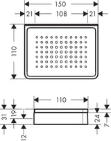 AXOR Universal Softsquare Seifenschale mattschwarz – Wandmontage, Keramikeinsatz & verdeckte Befestigung