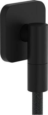 HANSGROHE Wandanschluss FixFit Fine Q mit Rückflussverhinderer – schwarz, 1/2 Zoll, 65 mm Rosette