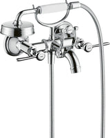 AXOR MONTREUX 2-Griff-Wannenarmatur DN 15, Aufputz, Hebelgriffe, Handbrause, Chrom
