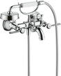 AXOR MONTREUX 2-Griff-Wannenarmatur DN 15, Aufputz, Hebelgriffe, Handbrause, Chrom