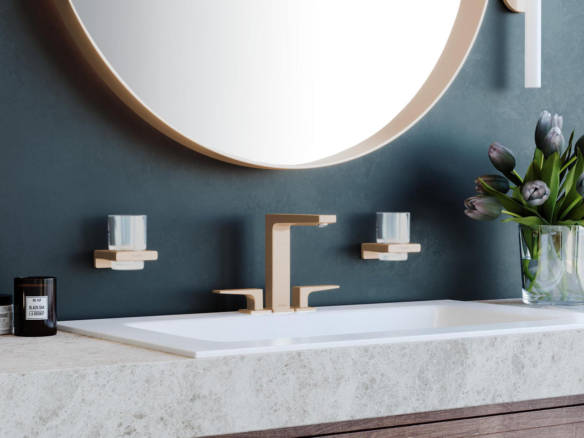 HANSGROHE Metropol 3-Loch-Waschtischarmatur mit Push-Open Ablaufgarnitur, Chrom, ComfortZone 160