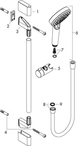 HANSGROHE Brauseset Crometta Vario 650 mm weiß/chrom – Handbrause mit 2 Strahlarten