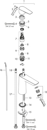 HANSGROHE Talis E Einhebel-Waschtischmischer 110 CoolStart mit Ablaufgarnitur, chrom