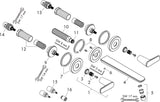AXOR Citterio C 3-Loch-Waschtischarmatur Unterputz mit Auslauf 193 mm und Ablaufgarnitur in Chrom
