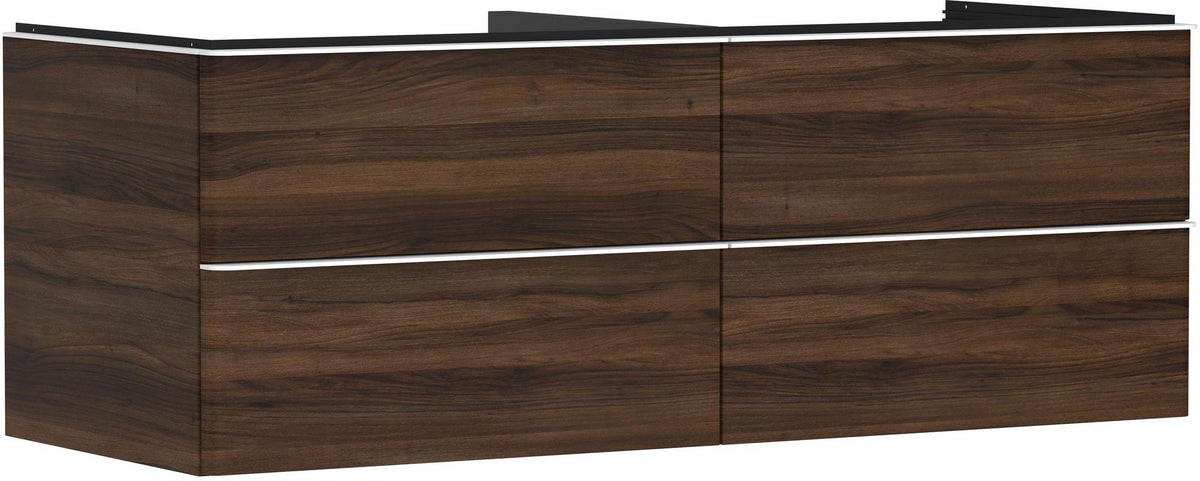 HANSGROHE Xelu Q Waschtischunterschrank 1360 mm weiß hochglanz, 4 Schubkästen, Griffleiste chrom