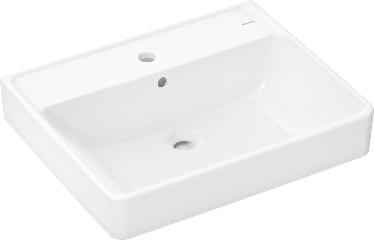 HANSGROHE Xanuia Q Aufsatzwaschtisch 600x480 mm weiß mit Hahnloch und Überlauf