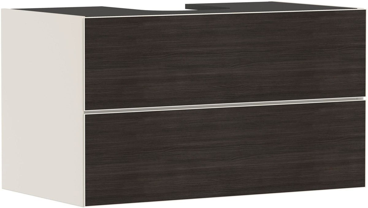 HANSGROHE Xevolos E Waschtischunterschrank 980 mm mattweiß/eiche dunkel grifflos PushOpen