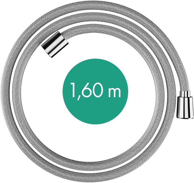 Hansgrohe Designflex Textilbrauseschlauch 160 cm Chrom – Recycled PET, Knickgeschützt, Drehwirbel