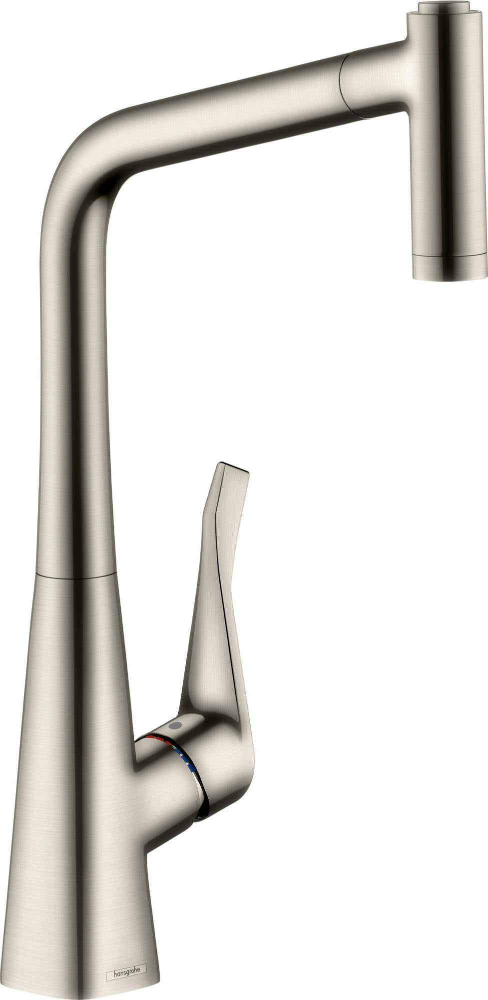 HANSGROHE Metris M71 Einhebel-Küchenmischer DN 15 mit Ausziehbrause, ComfortZone 320, Chrom