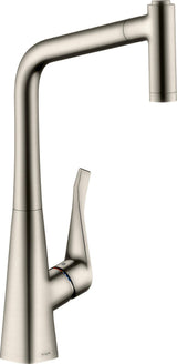 HANSGROHE Metris M71 Einhebel-Küchenmischer DN 15 mit Ausziehbrause, ComfortZone 320, Chrom