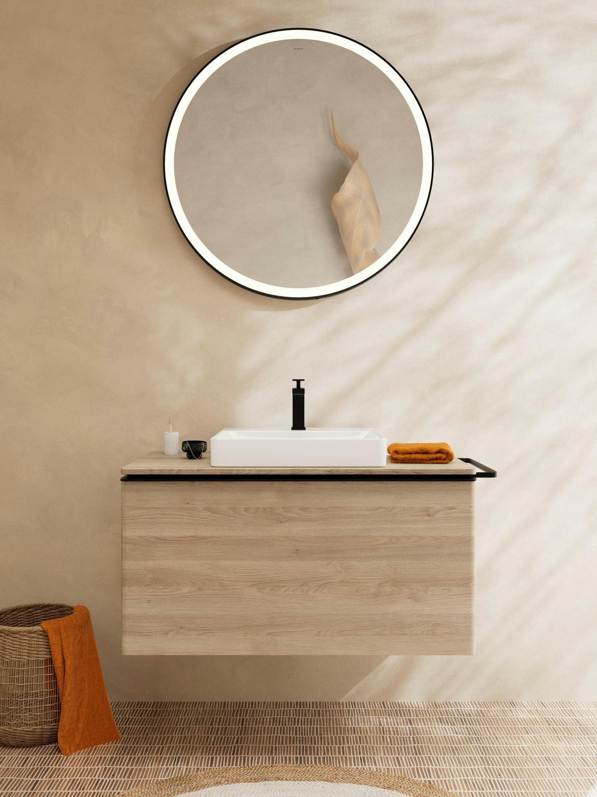 HANSGROHE Xelu Q Waschtischunterschrank 980 mm weiß hochglanz mit SoftClose und Inneneinteilung