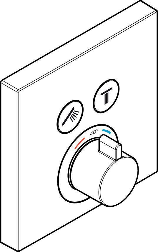 HANSGROHE ShowerSelect UP Thermostat für 2 Verbraucher – Chrom, Select-Button, thermostatische Regelung