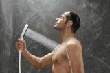 HANSGROHE HG Handbrause Rainfinity 130 3jet Chrom – 3 Strahlarten, QuickClean, Select-Taste