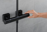 HANSGROHE Showerpipe Vernis Shape 240 mit Thermostat mattschwarz – Duschsystem