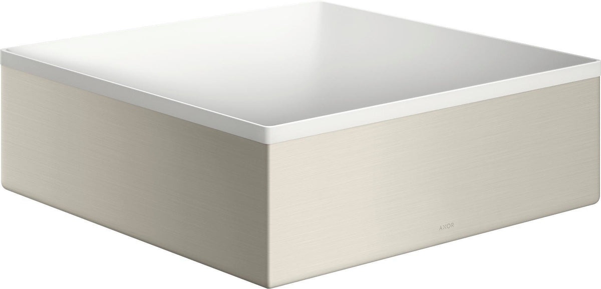 AXOR Suite Aufsatzwaschtisch 285x285mm SolidSurface mit chrom Designrahmen, ohne Hahnloch & Überlauf