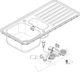 HANSGROHE Einbauspüle S41 340x150 mit Abtropffläche – Edelstahl, reversibel, 2 Becken