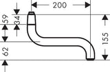 Hansgrohe Auslauf 200 mm für Küchen-Wandmontage, chrom – HG Spü-Mi Wd-Mon