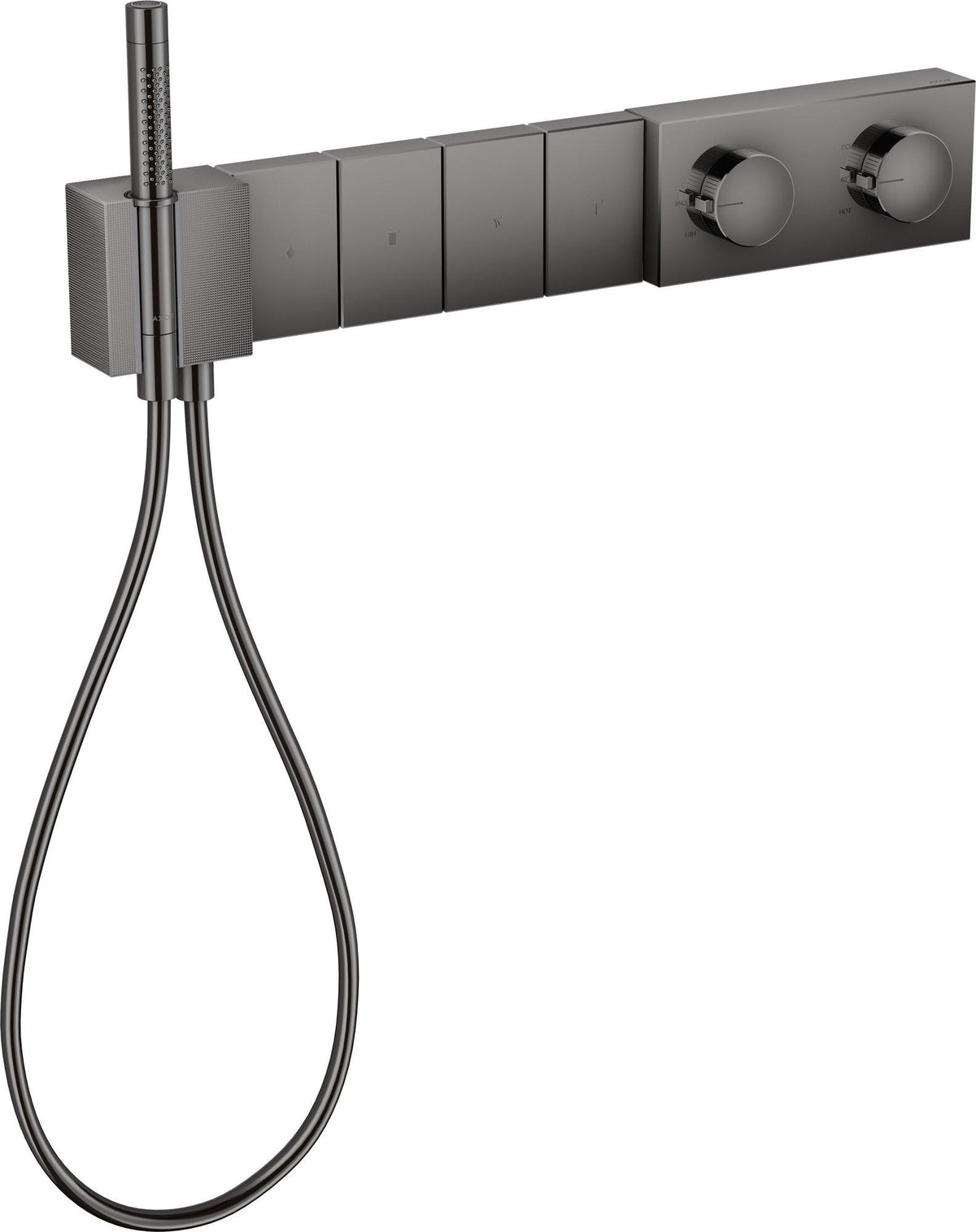 AXOR Edge Thermostatmodul Unterputz Select Fertigmontageset mit 4 Verbrauchern, Diamantschliff Chrom