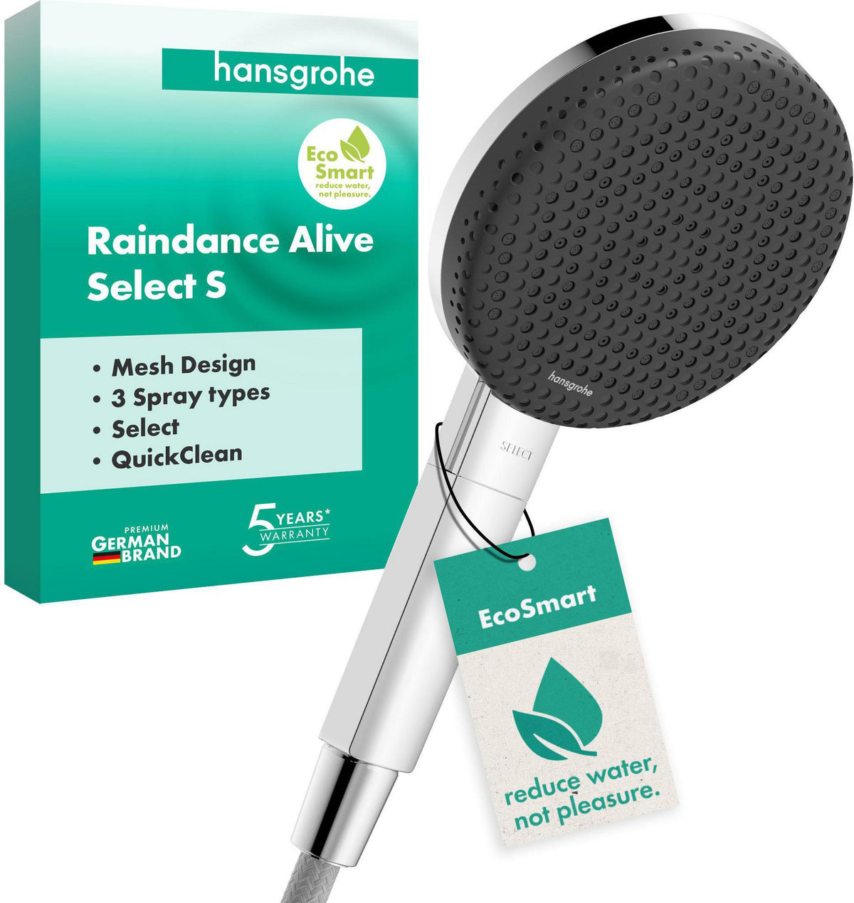 HANSGROHE Raindance Alive Select S 125 3jet EcoSmart Handbrause mit 3 Strahlarten