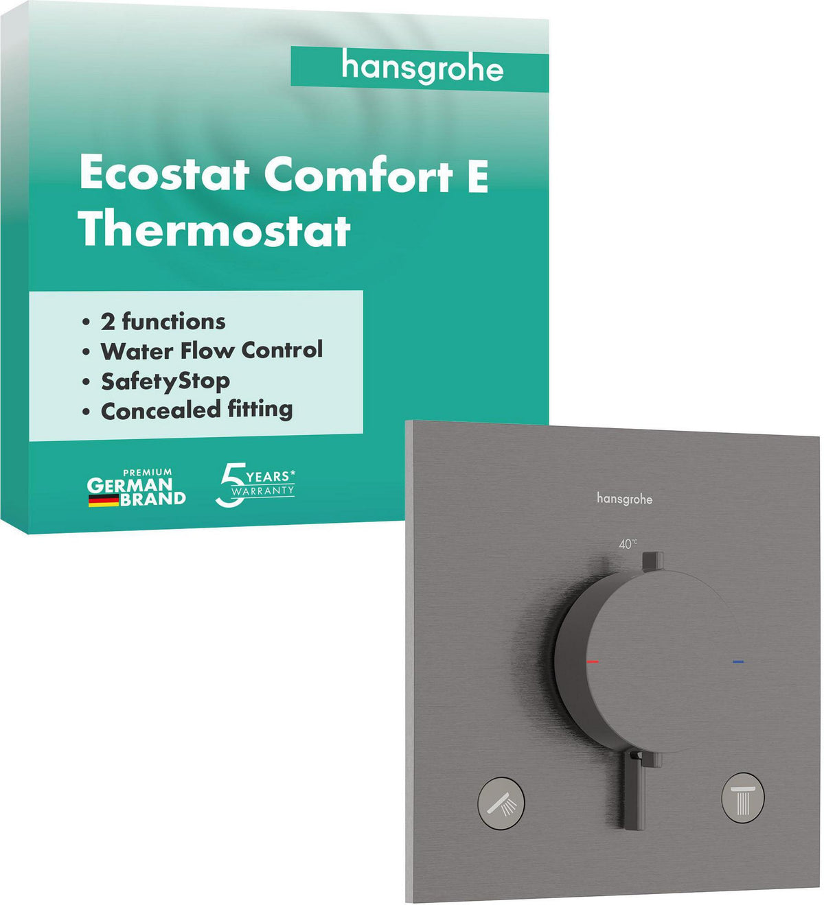 HANSGROHE Ecostat Comfort E Thermostat Fertigset für 2 Verbraucher – BBC, iBox universal 2
