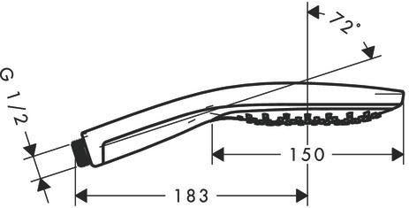 Hansgrohe Raindance Select S 150 3jet Handbrause DN 15 Chrom – 3 Strahlarten, Select-Taste, QuickClean