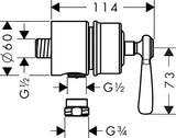 AXOR Montreux FIXFIT STOP DN 15 Schlauchanschluss mit Absperrventil und Hebelgriff, Chrom