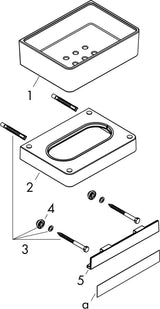 AXOR Universal Softsquare Seifenablage für Dusche, Wandmontage, Glas mit Ablauflöchern, Chrom