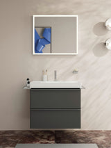 HANSGROHE Xarita E Wandspiegel 800x700 mm mattweiß mit LED-Beleuchtung und IR-Sensor
