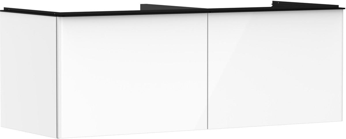 HANSGROHE Waschtischunterschrank Xelu Q 1360 mm Weiß Hochglanz mit Griffleiste Chrom