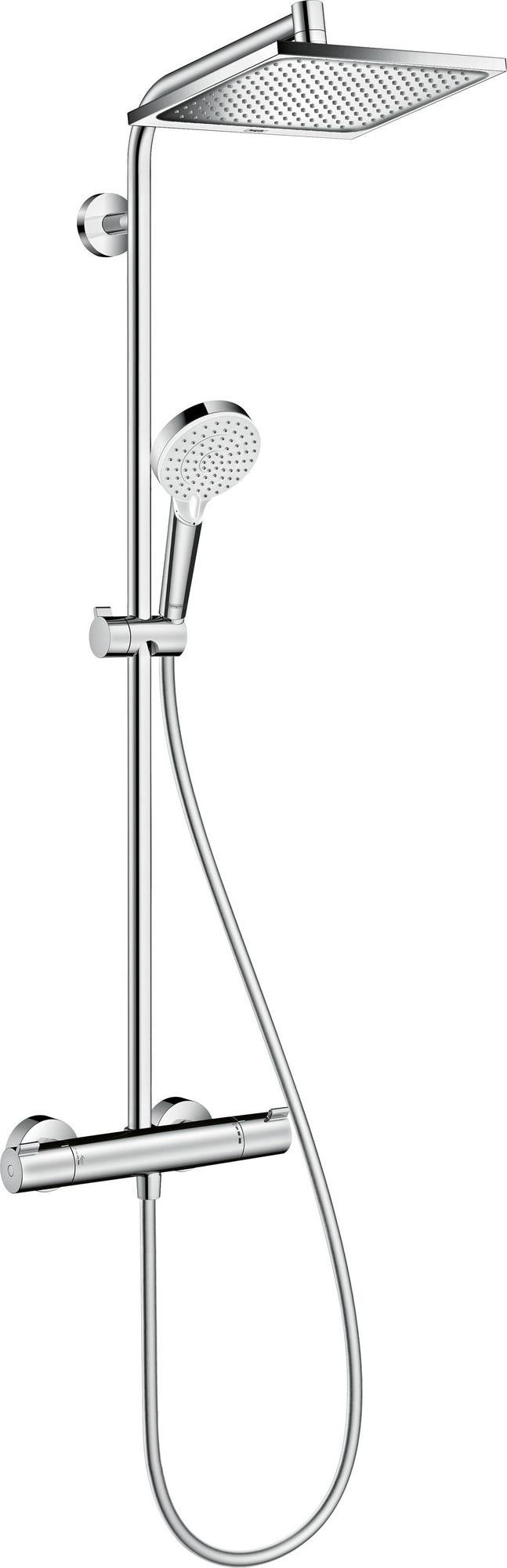 HANSGROHE Showerpipe CROMETTA E 240 Chrom mit Thermostat Ecostat 1001 CL – Duschsystem