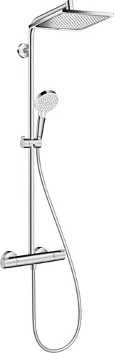 HANSGROHE Showerpipe CROMETTA E 240 Chrom mit Thermostat Ecostat 1001 CL – Duschsystem