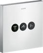 AXOR ShowerSelect Square UP Ventil für 3 Verbraucher – chrom, Select-Button, eckig