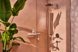 HANSGROHE WallStoris Badewannenset mattschwarz – Wandstange mit Ablage und Korb