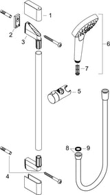 HANSGROHE Brauseset Croma Select E Vario mit Unica Croma Stange 650 mm weiß/chrom