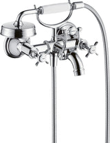 AXOR MONTREUX 2-Griff-Wannenarmatur DN 15, Aufputz, chrom – mit Handbrause & Brausehalter