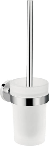 HANSGROHE WC-Bürstenhalter Logis Universal Wandversion chrom – Mattglas-Einsatz, Messing, verdeckte Befestigung